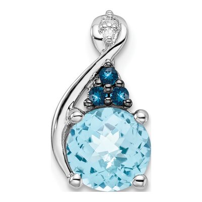 Sterling Silver Sky Blue Topaz & London Blue Topaz Pendant