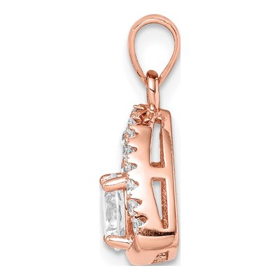 Rose Gold-Plated Sterling Silver CZ Triangle Pendant – view 3