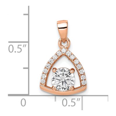 Rose Gold-Plated Sterling Silver CZ Triangle Pendant – view 4