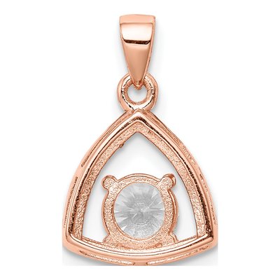 Rose Gold-Plated Sterling Silver CZ Triangle Pendant – view 5