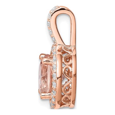 Rose Gold-Plated Sterling Silver CZ Halo Pendant – view 3
