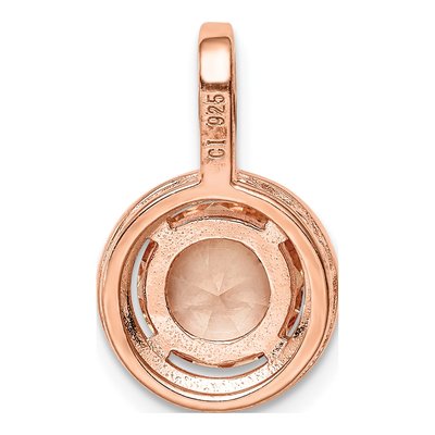 Rose Gold-Plated Sterling Silver CZ Halo Pendant – view 4