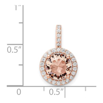 Rose Gold-Plated Sterling Silver CZ Halo Pendant – view 5