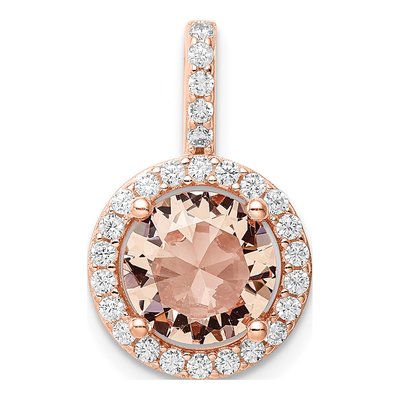 Rose Gold-Plated Sterling Silver CZ Halo Pendant