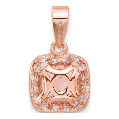 Rose Gold-Plated Sterling Silver Crystal Square Pendant – view 4