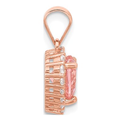 Rose Gold-Plated Sterling Silver Crystal Heart Pendant – view 3