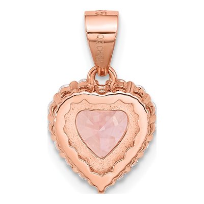 Rose Gold-Plated Sterling Silver Crystal Heart Pendant – view 4