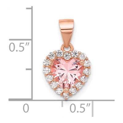 Rose Gold-Plated Sterling Silver Crystal Heart Pendant – view 5