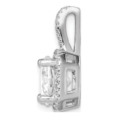 Sterling Silver CZ Halo Pendant – view 3