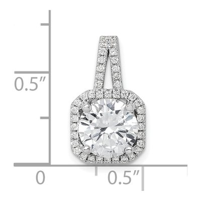 Sterling Silver CZ Halo Pendant – view 5