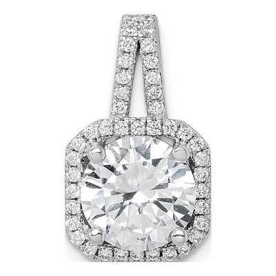 Sterling Silver CZ Halo Pendant