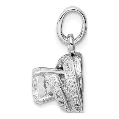 Sterling Silver CZ Swirl Pendant – view 3