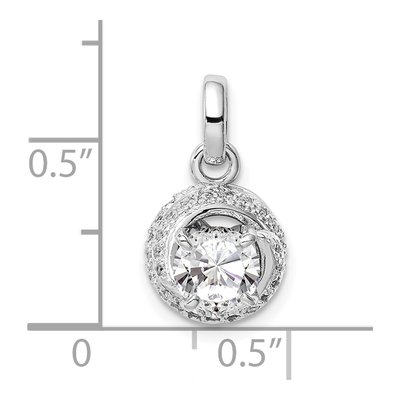 Sterling Silver CZ Swirl Pendant – view 5