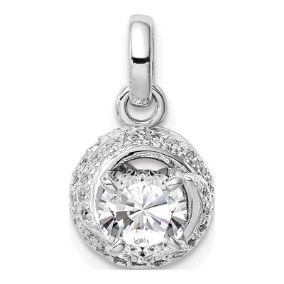 Sterling Silver CZ Swirl Pendant