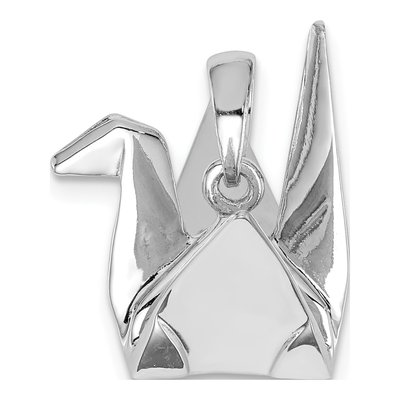 Sterling Silver Origami Crane Pendant