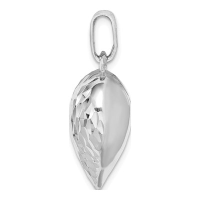 Sterling Silver Diamond-Cut 3D Heart Pendant – view 3