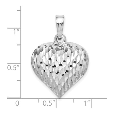 Sterling Silver Diamond-Cut 3D Heart Pendant – view 5