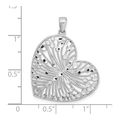 Sterling Silver Diamond-Cut Heart Pendant – view 5