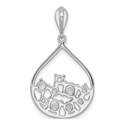Sterling Silver CZ Round Pendant – view 4