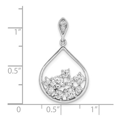 Sterling Silver CZ Round Pendant – view 5