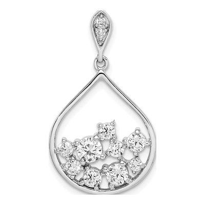 Sterling Silver CZ Round Pendant