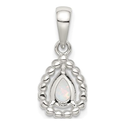 Sterling Silver Lab-Created Opal Pendant – view 4