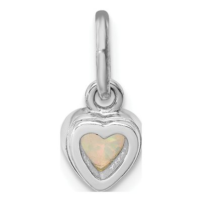 Gold-Plated Sterling Silver Lab-Created Opal Heart Pendant – view 4