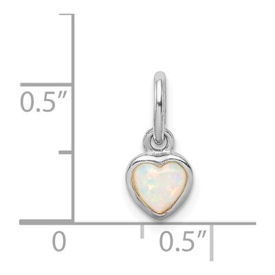 Gold-Plated Sterling Silver Lab-Created Opal Heart Pendant – view 5