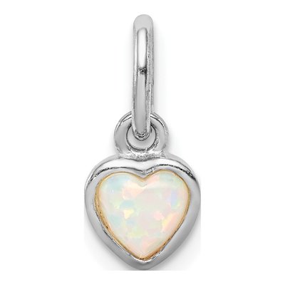 Gold-Plated Sterling Silver Lab-Created Opal Heart Pendant