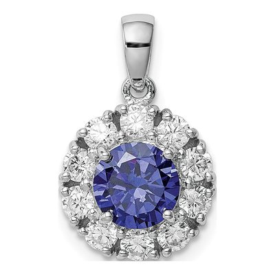 Sterling Silver CZ Halo Pendant