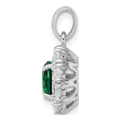 Sterling Silver CZ Glass Halo Pendant – view 3