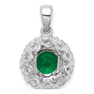 Sterling Silver CZ Glass Halo Pendant – view 4
