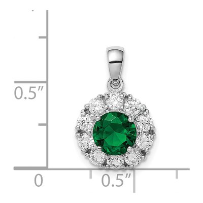 Sterling Silver CZ Glass Halo Pendant – view 5