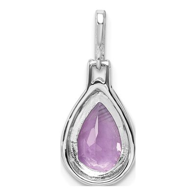 Sterling Silver Amethyst Teardrop Pendant – view 4