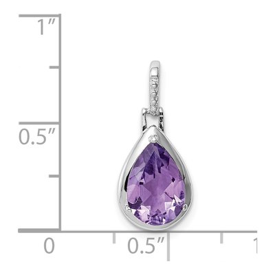 Sterling Silver Amethyst Teardrop Pendant – view 5
