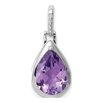 Sterling Silver Amethyst Teardrop Pendant