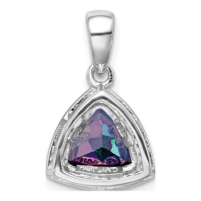 Sterling Silver White Topaz & Mystic Fire Topaz Trillion Pendant – view 4