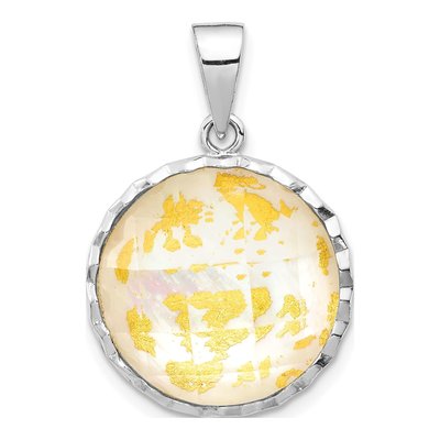Sterling Silver Mother of Pearl MOP Pendant