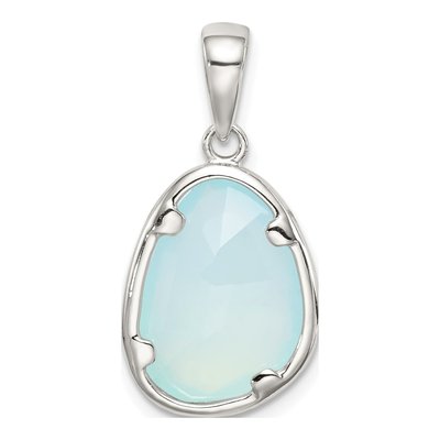 Sterling Silver Blue Chalcedony Pendant – view 4