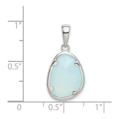 Sterling Silver Blue Chalcedony Pendant – view 5
