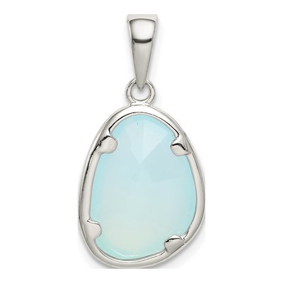 Sterling Silver Blue Chalcedony Pendant