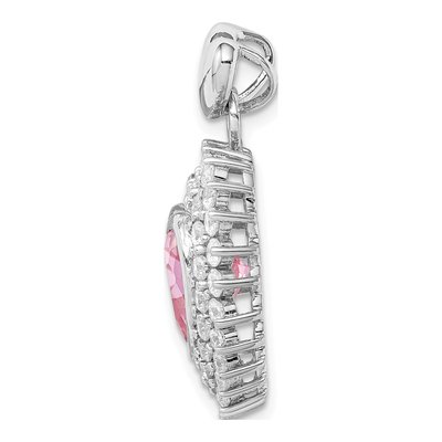 Sterling Silver CZ Heart Pendant – view 3