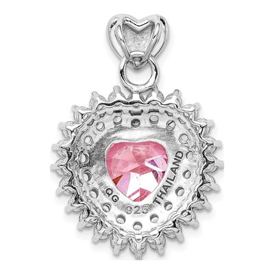 Sterling Silver CZ Heart Pendant – view 4