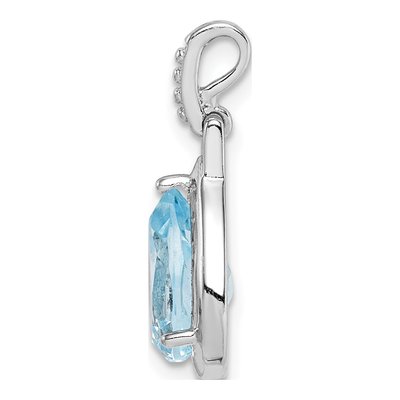 Sterling Silver Sky Blue Topaz Teardrop Pendant – view 3