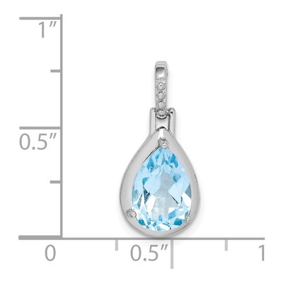 Sterling Silver Sky Blue Topaz Teardrop Pendant – view 5