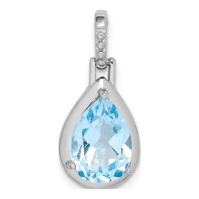Sterling Silver Sky Blue Topaz Teardrop Pendant