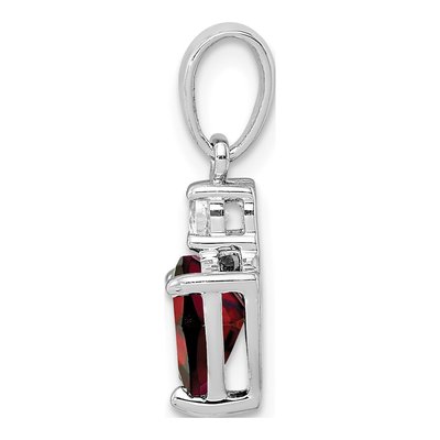 Sterling Silver White Topaz & Garnet Heart Pendant – view 3