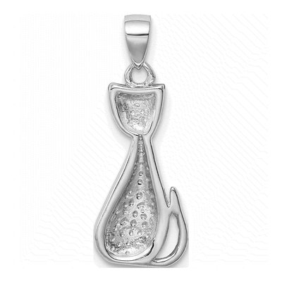 Sterling Silver Lab-Created Opal Cat Pendant – view 4