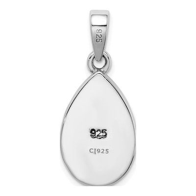 Sterling Silver Lab-Created Opal Teardrop Pendant – view 4