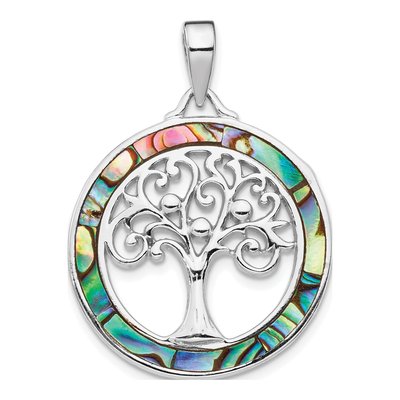 Sterling Silver Abalone Tree of Life Pendant